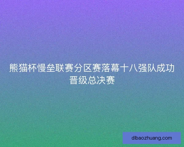 熊猫杯慢垒联赛分区赛落幕十八强队成功晋级总决赛