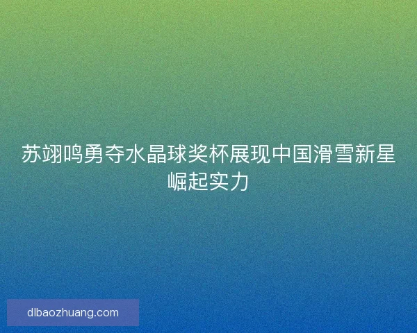 苏翊鸣勇夺水晶球奖杯展现中国滑雪新星崛起实力